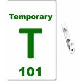Custom Printed Numbered PVC Temporary Badges + Strap Clips - 10 pack